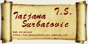 Tatjana Šurbatović vizit kartica